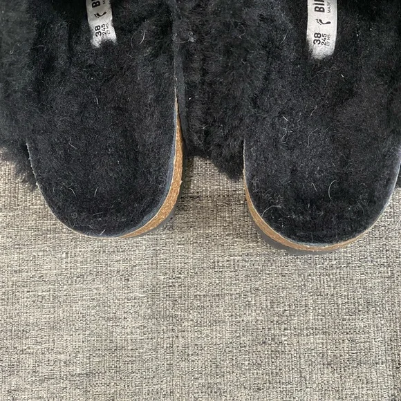 Birkenstock Boston Sherling Real Fur Black Clogs Women Size 7 - Picture 7 of 11